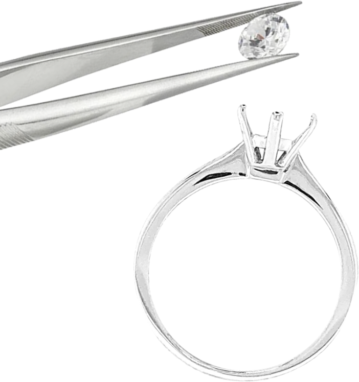tweezers with diamond and ring