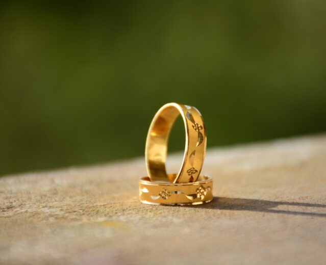two matching gold rings