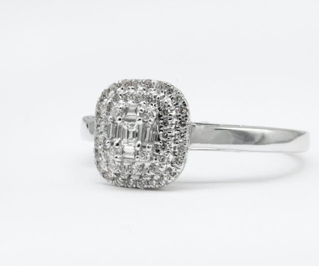 silver diamond ring