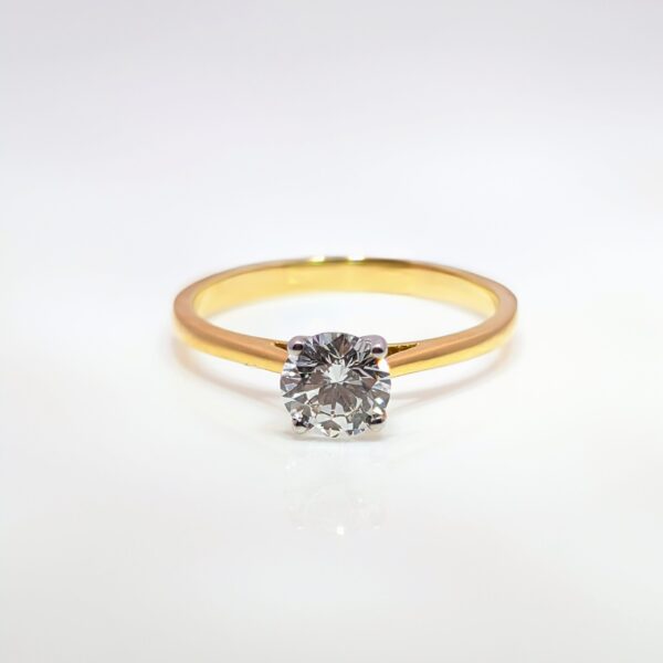 0.58ct Round Brilliant Cut Diamond 18ct Yellow Gold