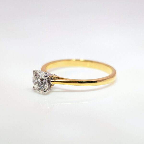 0.58ct Round Brilliant Cut Diamond 18ct Yellow Gold
