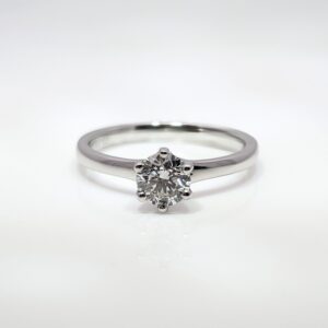 Platinum 0.60ct Round Brilliant Cut Diamond Engagement Ring