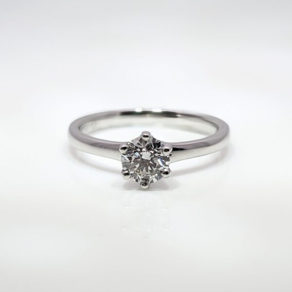 Platinum 0.60ct Round Brilliant Cut Diamond Engagement Ring