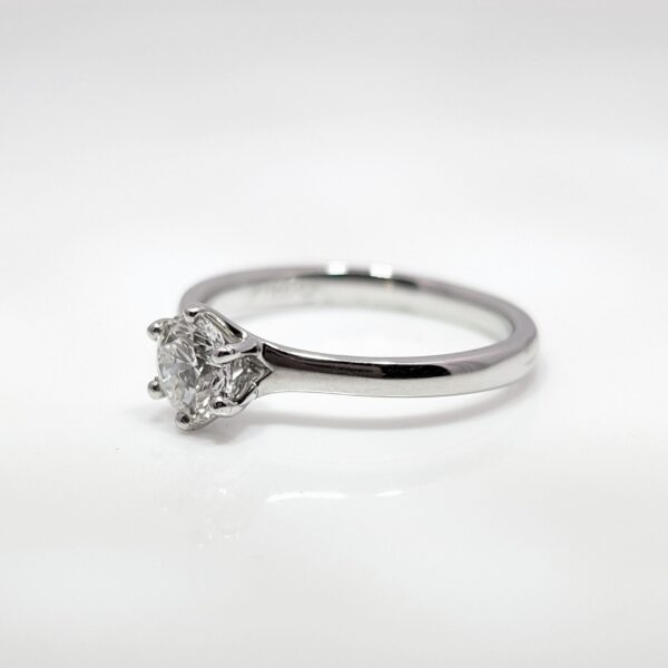 Platinum 0.60ct Round Brilliant Cut Diamond Engagement Ring
