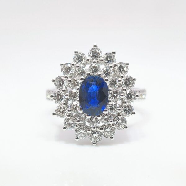 Sapphire cluster ring