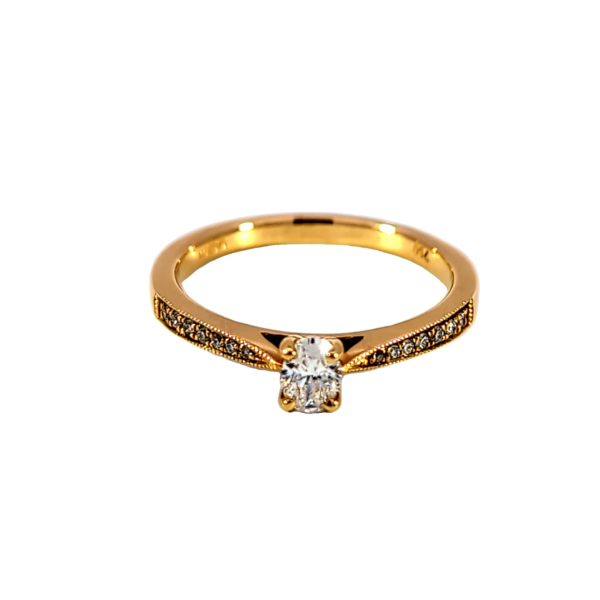 18ct Yellow Gold 0.25ct Oval Cut Diamond Solitaire