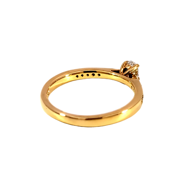 18ct Yellow Gold 0.25ct Oval Cut Diamond Solitaire - Image 3