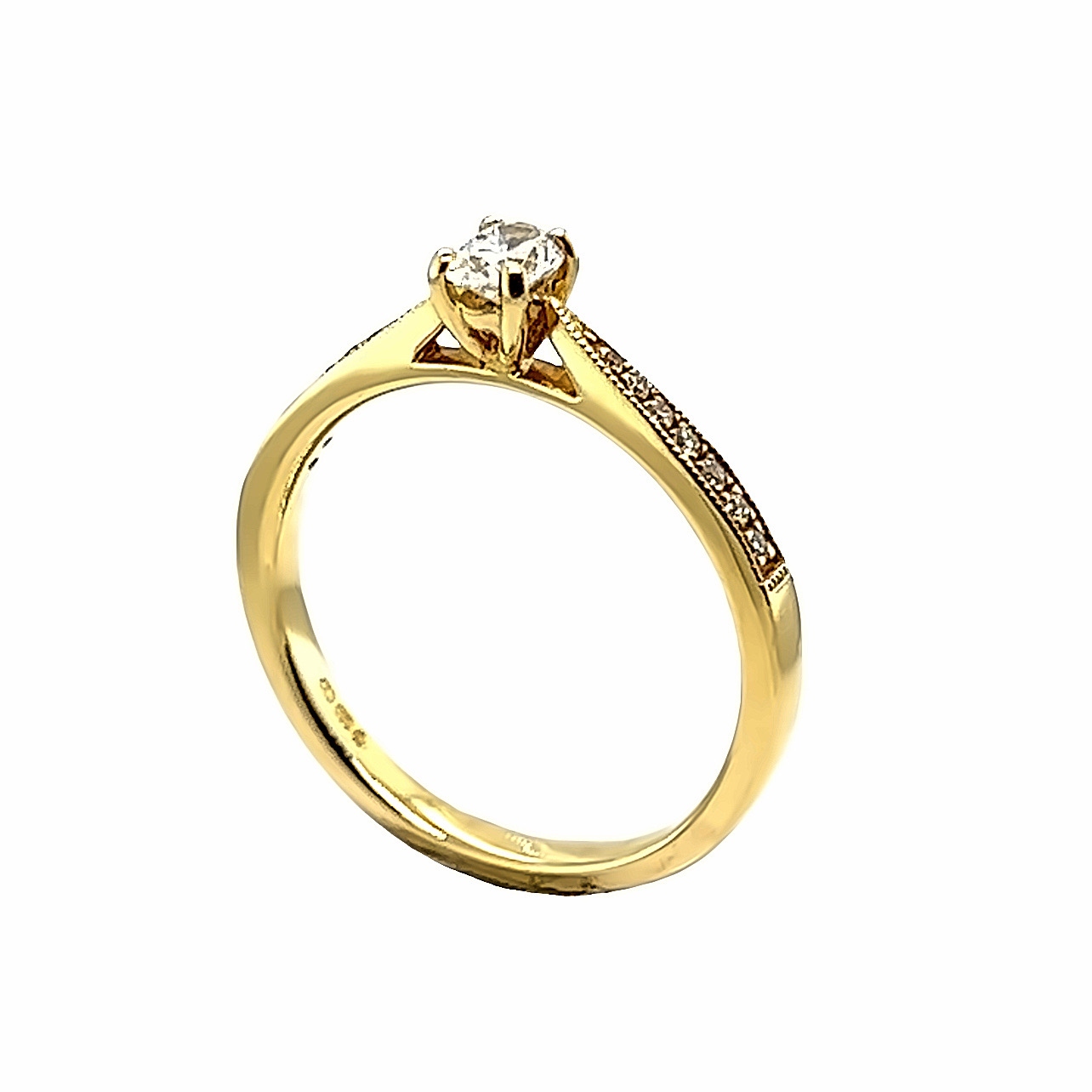 18ct Yellow Gold 0.25ct Oval Cut Diamond Solitaire - Aleks Jewellers