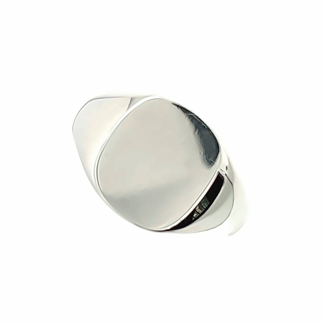 Gents Heavy Sterling Silver Cushion Signet Ring Aleks Jewellers