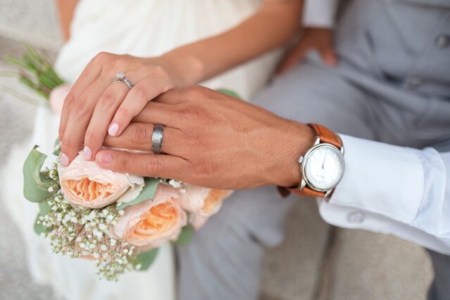 man and woman getting married