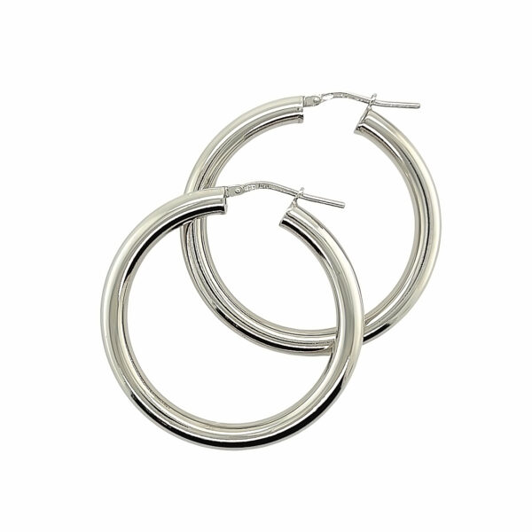 925 Silver plain hoops