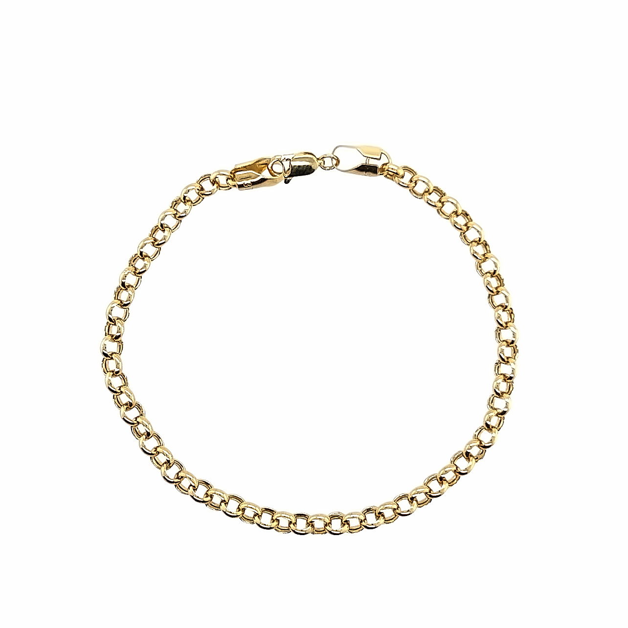 Hollow Oval Belcher Bracelet 19cm/7.5' 9ct Yellow Gold | eBay