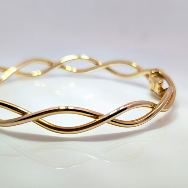 Oval Cross-Over Bangle 9ct Yellow Gold