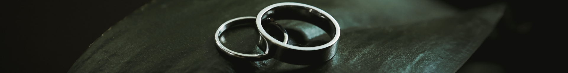 close up of two silver rings