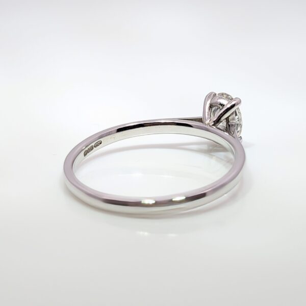 A beautiful Oval Lab Grown Diamond Ring size 0.51cts, F in Colour and VS2 Clarity set in a 9ct white gold band.
