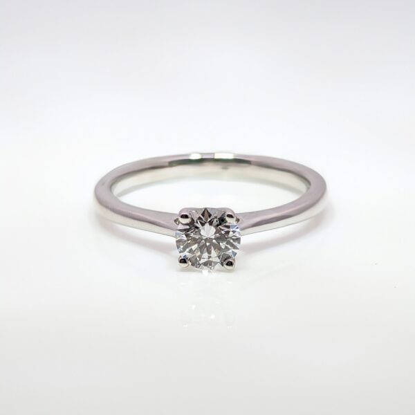 This Round Brilliant Cut Lab Grown Diamond is 0.50cts with D Colour and VS1 Clarity. A classic engagement ring.