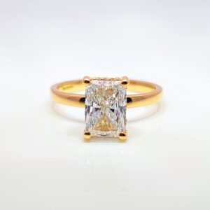This Radiant Cut Lab Grown Diamond catches the light beautifully. An IGI Certificated 2.03ct diamond which is D Colour and has VS1 Clarity.