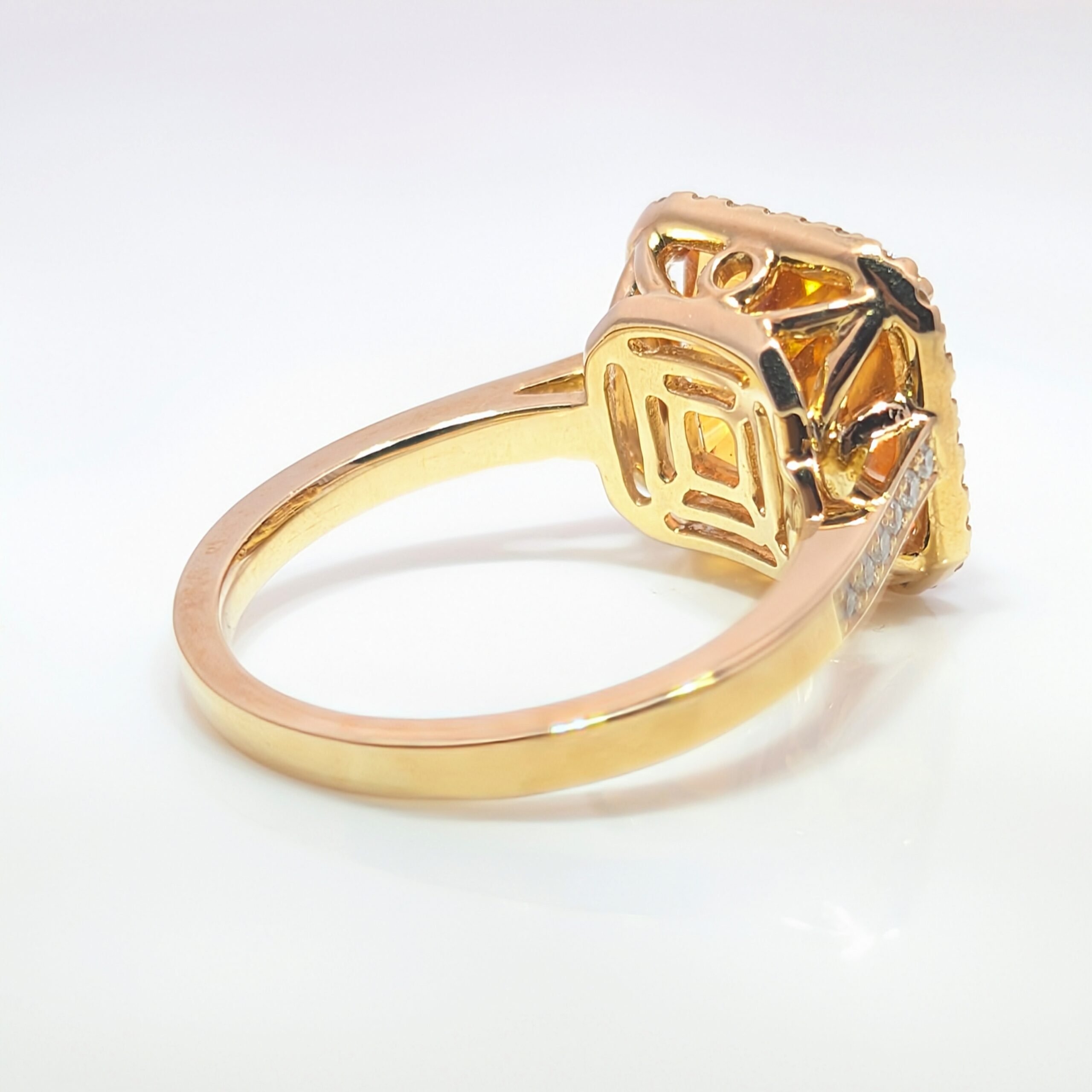 10k Yellow Gold Octagon Citrine And Diamond Ring – Natural Citrine 4.13 TCW, Diamond Accents – Designer Diamonds NY, Sizable