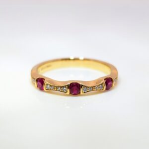 18ct Yellow Gold Ruby and Diamond Half Eternity Ring