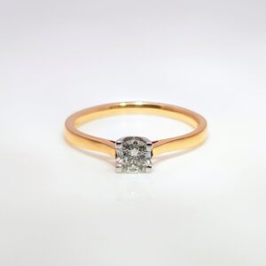 18ct Rose Gold 0.25ct Round Brilliant Cut Diamond Engagement Ring