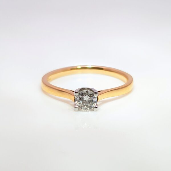 18ct Rose Gold 0.25ct Round Brilliant Cut Diamond Engagement Ring