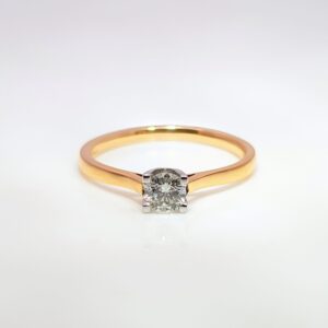 18ct Rose Gold 0.25ct Round Brilliant Cut Diamond Engagement Ring