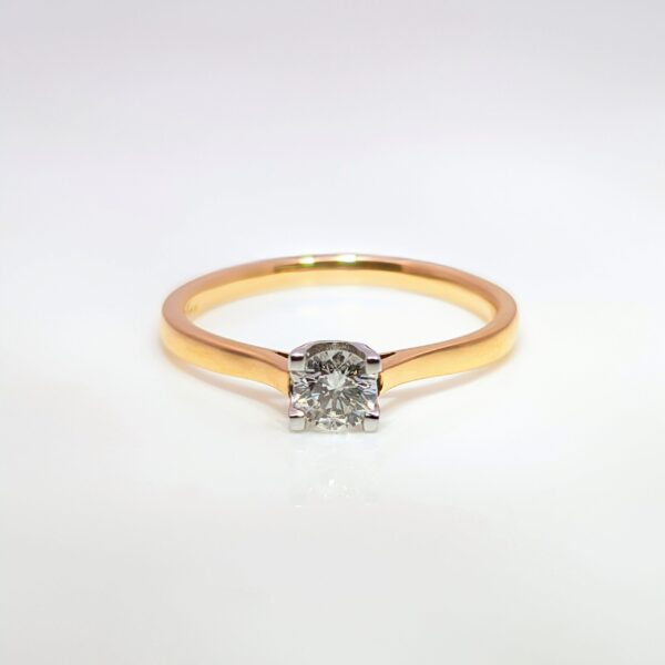 18ct Rose Gold 0.25ct Round Brilliant Cut Diamond Engagement Ring