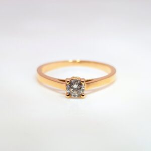 18ct Rose Gold 0.26ct Round Brilliant Cut Diamond Ring