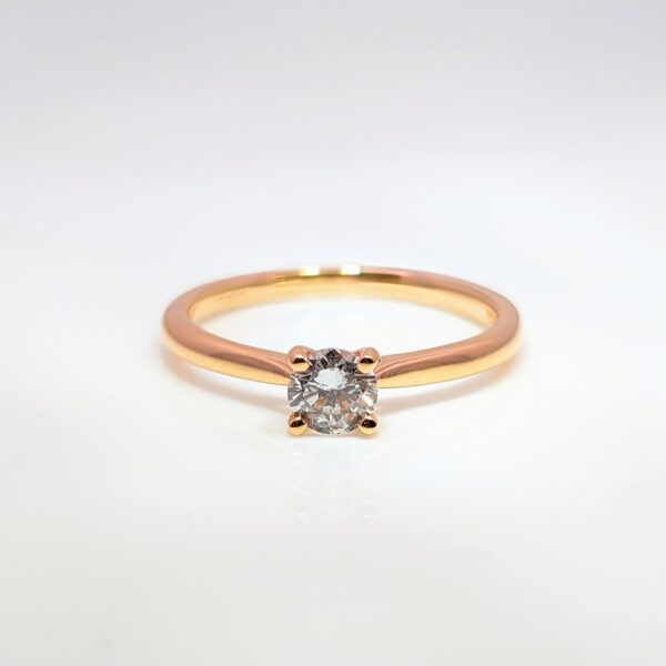 18ct Rose Gold 0.32ct Round Brilliant Cut Diamond Ring