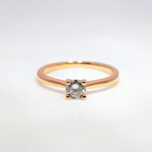 18ct Rose Gold 0.32ct Round Brilliant Cut Diamond Ring
