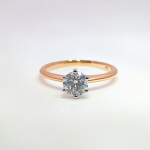 18ct Rose Gold 0.70ct Round Brilliant Cut Diamond Ring