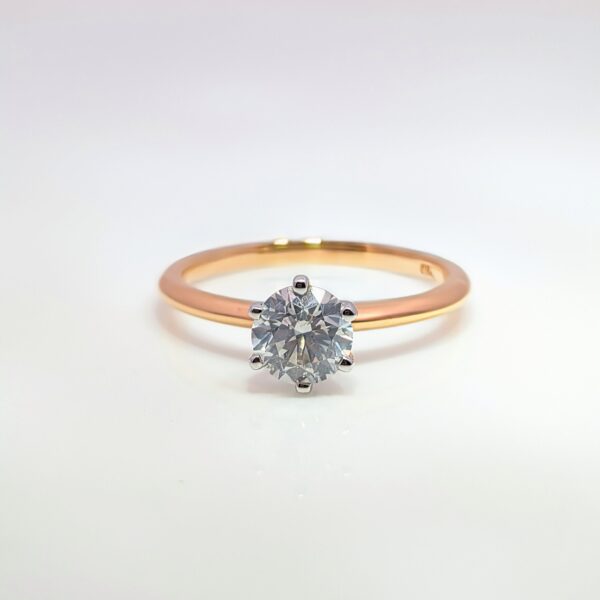 18ct Rose Gold 0.70ct Round Brilliant Cut Diamond Ring