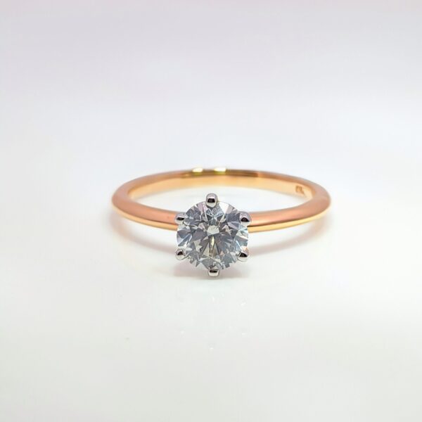 18ct Rose Gold 0.70ct Round Brilliant Cut Diamond Ring