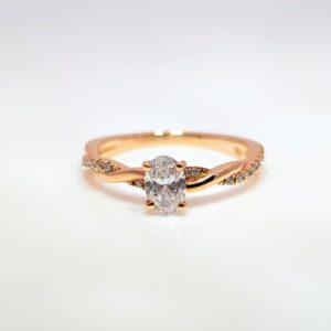 18ct Rose Gold 0.40ct Twist Oval Diamond Engagement Ring