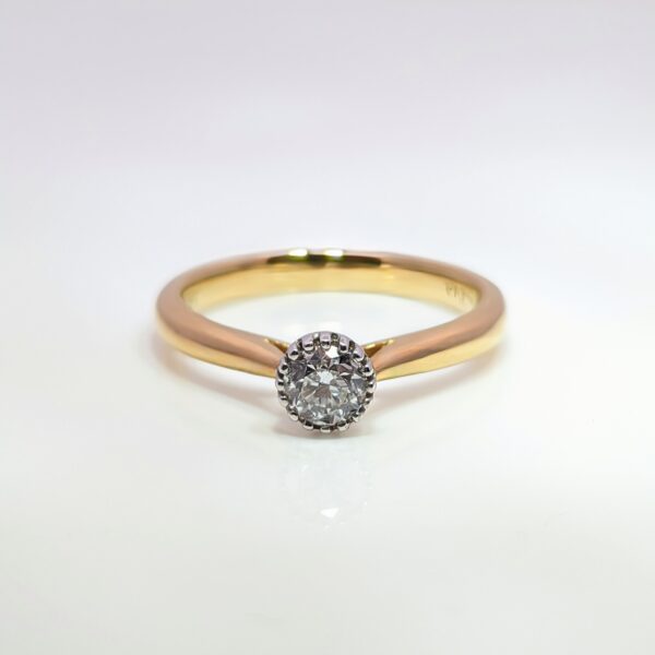 9ct Yellow Gold 0.33ct Round Brilliant Cut Diamond Ring