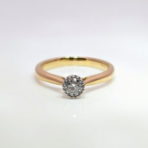 9ct Yellow Gold 0.33ct Round Brilliant Cut Diamond Ring