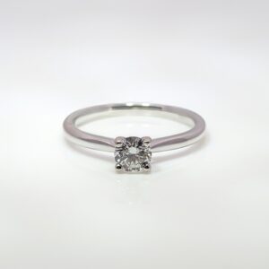 18ct White Gold 0.37ct Solitaire Diamond Engagement Ring