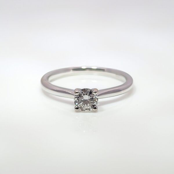 18ct White Gold 0.37ct Solitaire Diamond Engagement Ring