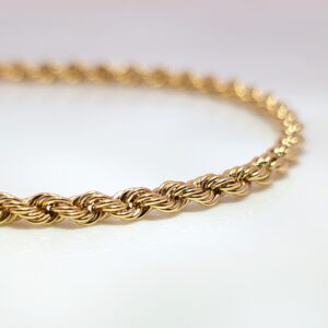 Explore the best timeless bracelets and bangles from Aleks Jewellers. Discover our Rope Bracelet 9ct Yellow Gold in 7 inches with a Lobster Claw Fastening.