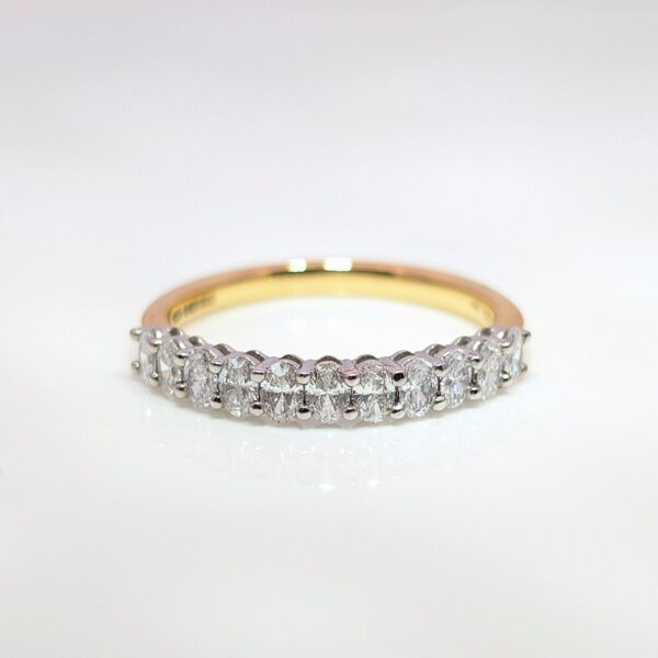 18ct Yellow Gold and Platinum 0.80ct Half Eternity Diamond Ring
