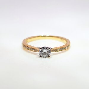 0.30ct Round Brilliant Diamond Ring 18ct Yellow Gold