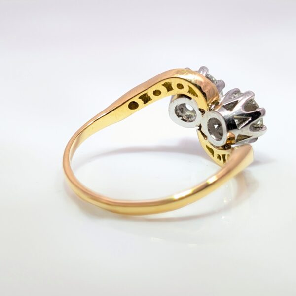 Two Stone Brilliant Cut 1.27ct Diamonds in an 18ct Yellow Gold Band