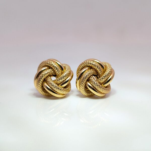Pre-Loved Knot Stud Earrings 9ct Yellow Gold