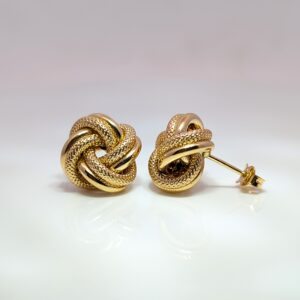 Pre-Loved Knot Stud Earrings 9ct Yellow Gold