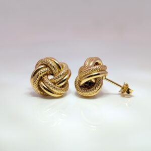 Pre-Loved Knot Stud Earrings 9ct Yellow Gold