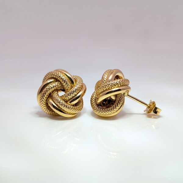 Pre-Loved Knot Stud Earrings 9ct Yellow Gold