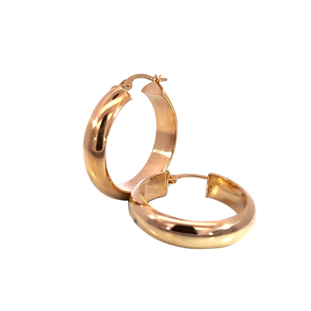 Solid good hoop earrings on white background