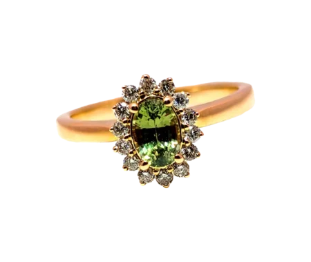 Gold and green ring
