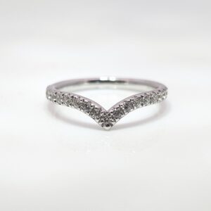 0.33ct Shaped Wishbone Micro Wedding Ring Platinum | Q6
