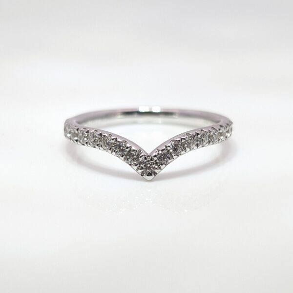 0.33ct Shaped Wishbone Micro Wedding Ring Platinum | Q6